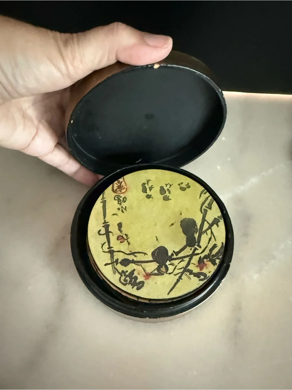 VTG Pier 1 Set of 6 Chinese Coaster In Decorative Box With Lid